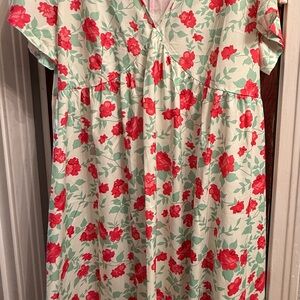 SHEIN Red Floral Midi Dress